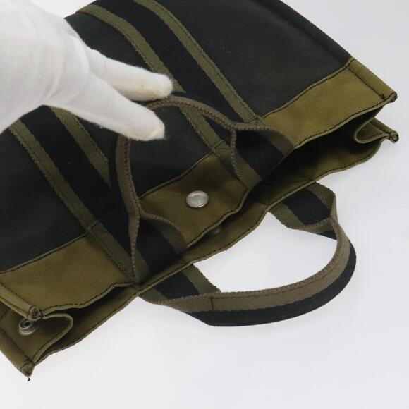 HERMES Fourre Tout PM Hand Bag Canvas Khaki - Picture 6 of 16